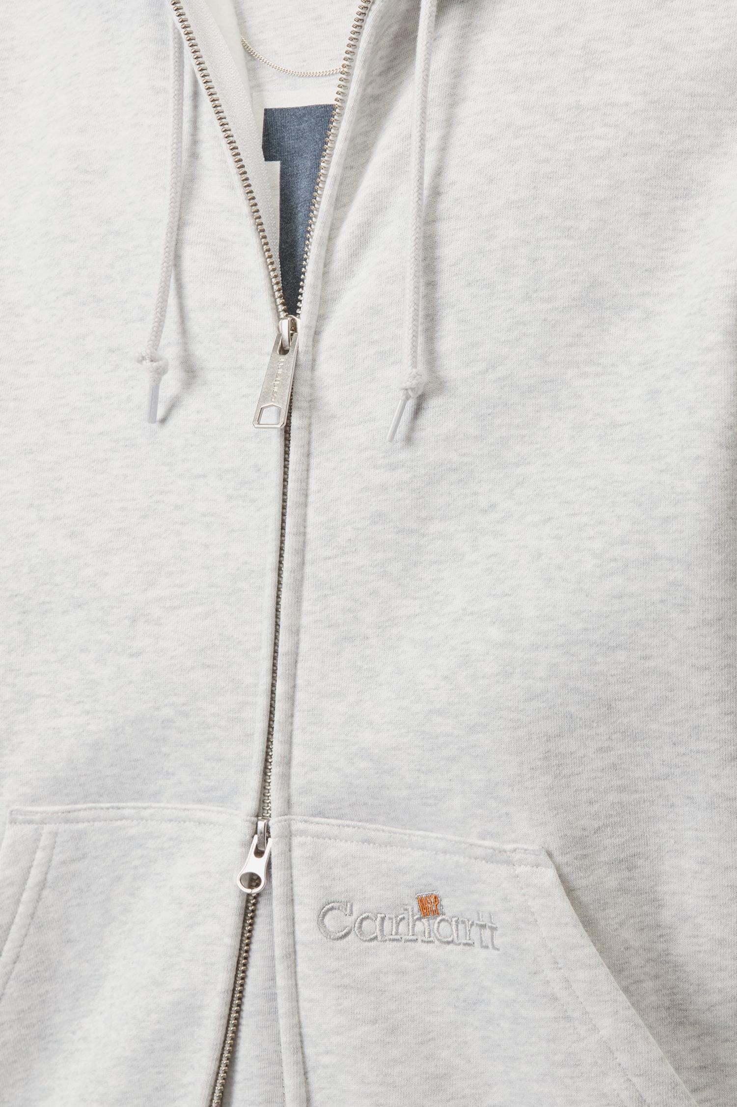 Hooded WIP Label Sweat Jacket Ash Heather