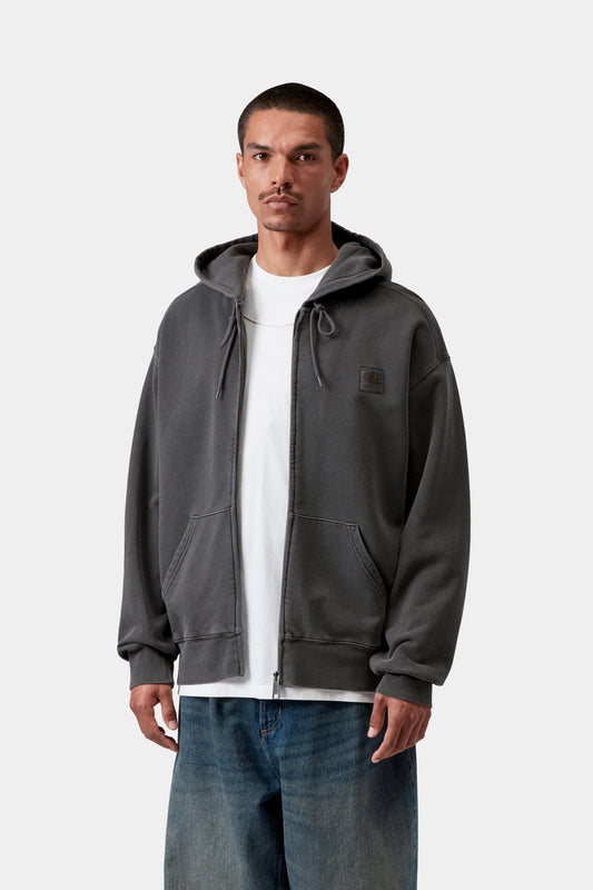 Hooded Nelson Jacket Black (Garment Dyed)