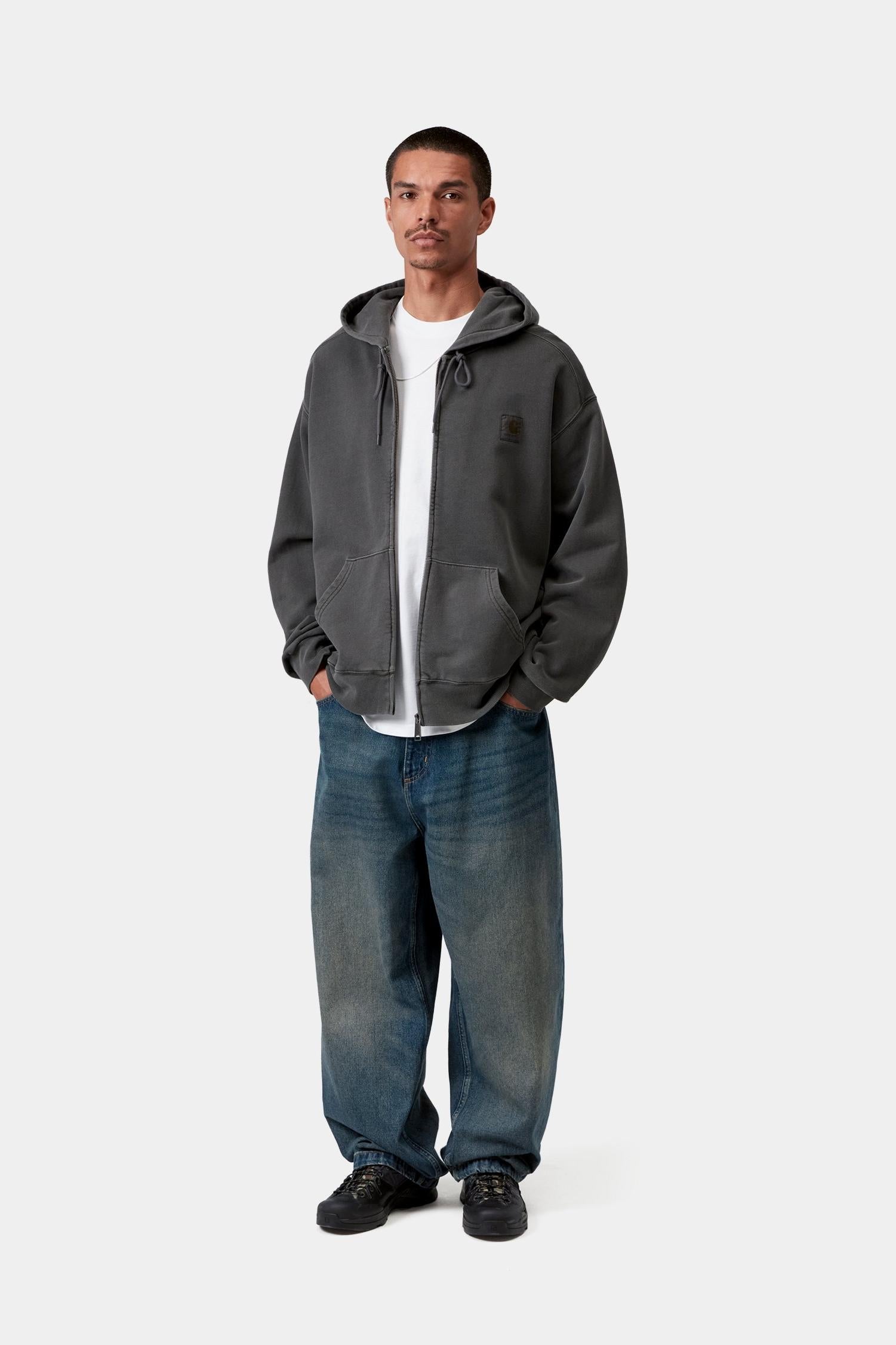 Hooded Nelson Jacket Black (Garment Dyed)
