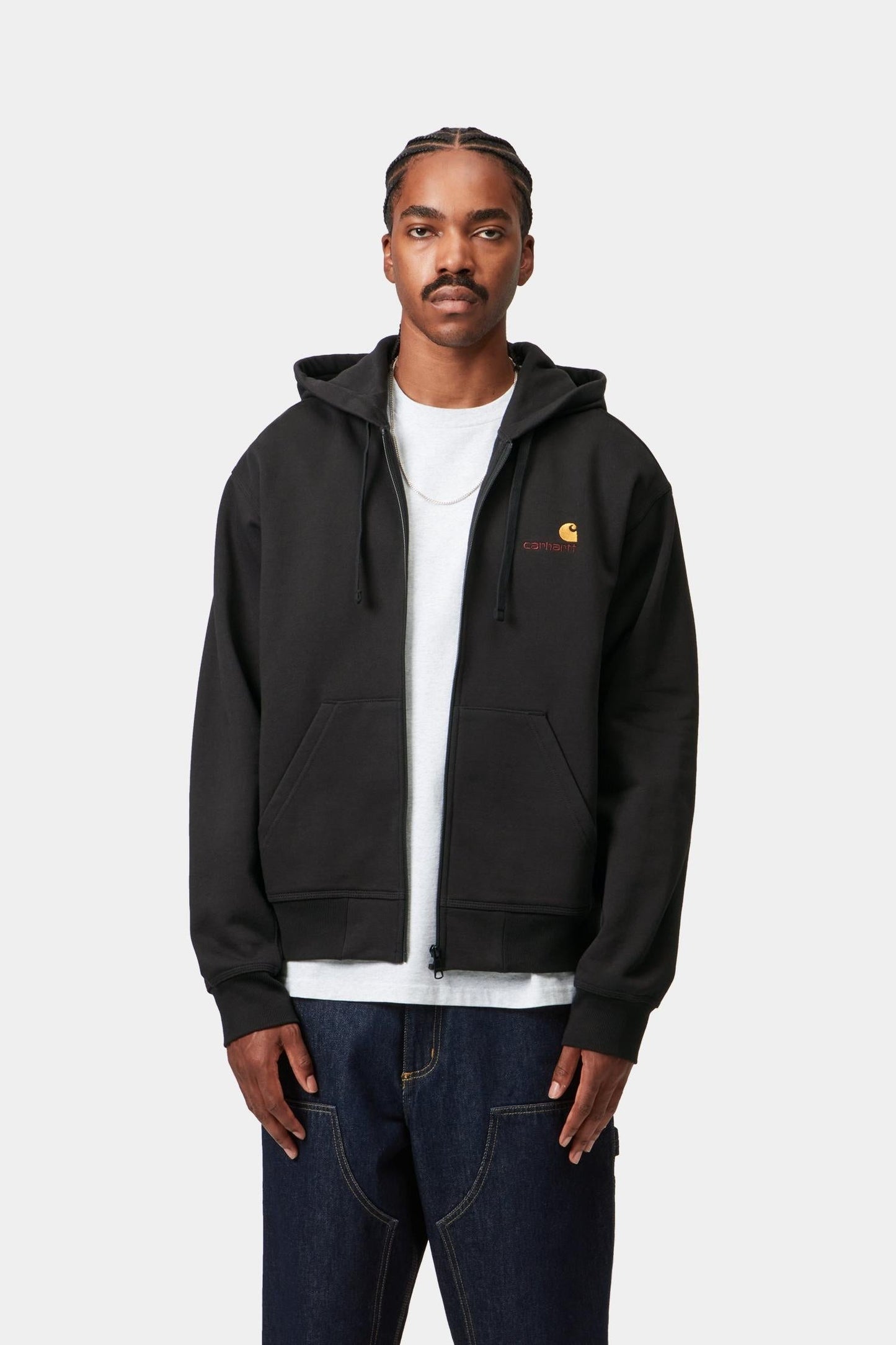 Hooded American Script Jacket Black
