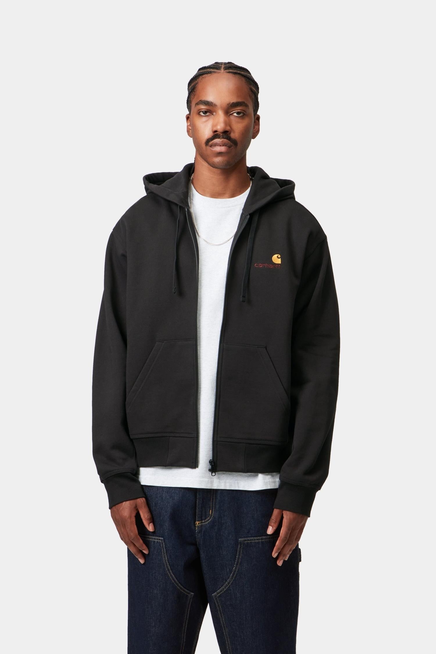 Hooded American Script Jacket Black