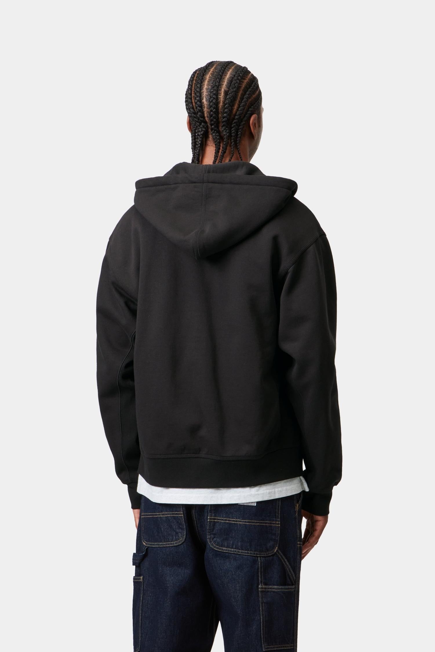 Hooded American Script Jacket Black