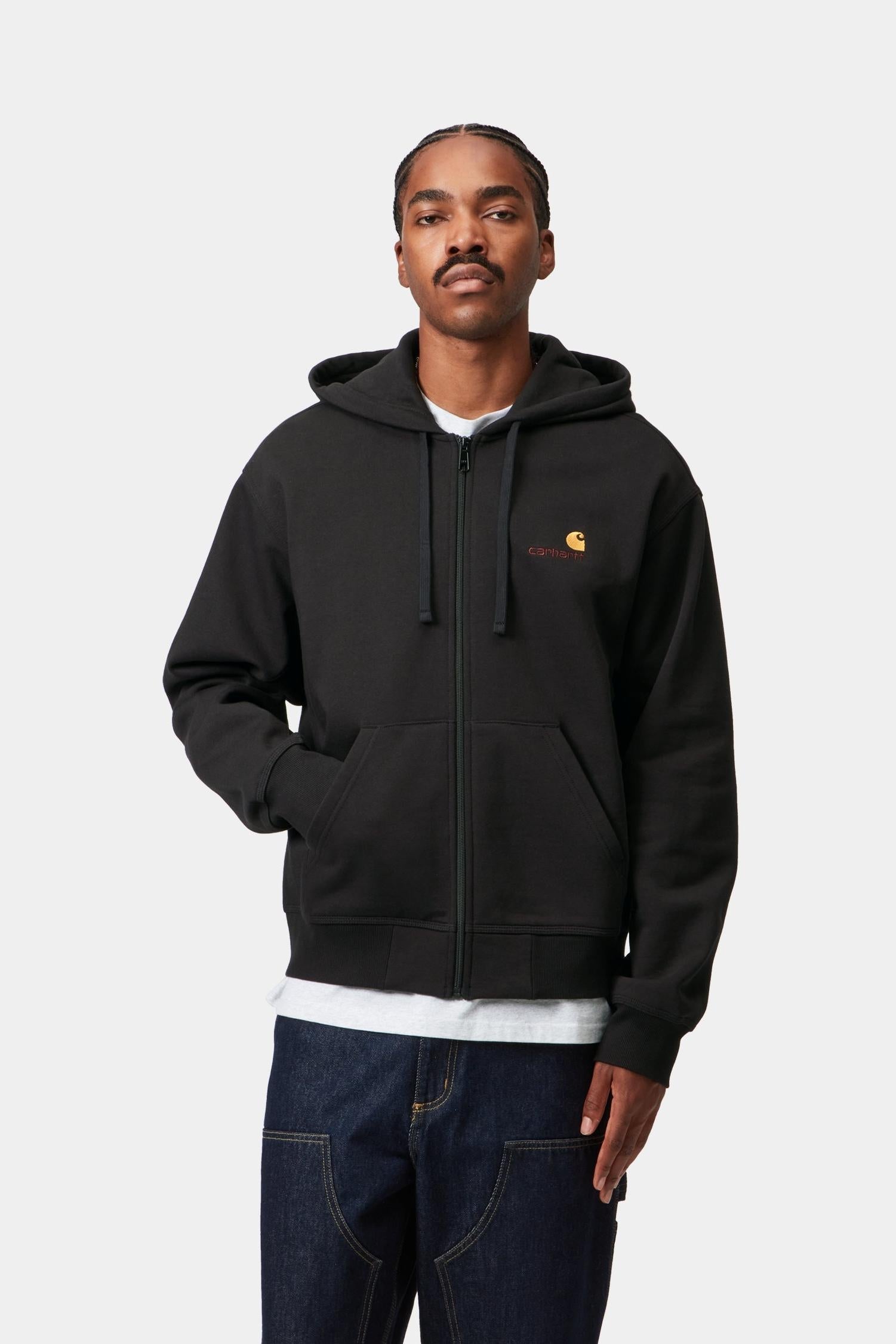 Hooded American Script Jacket Black