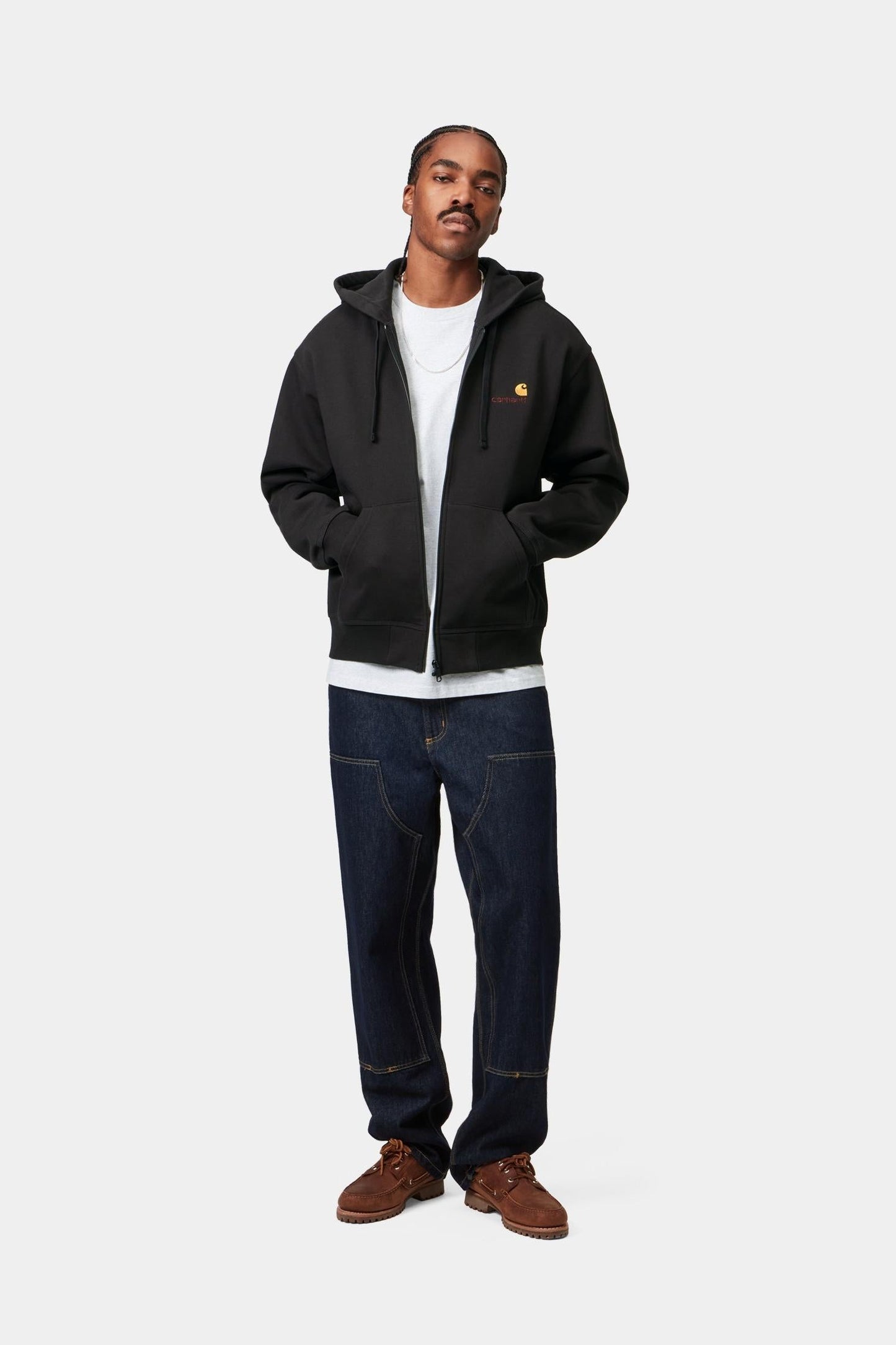 Hooded American Script Jacket Black