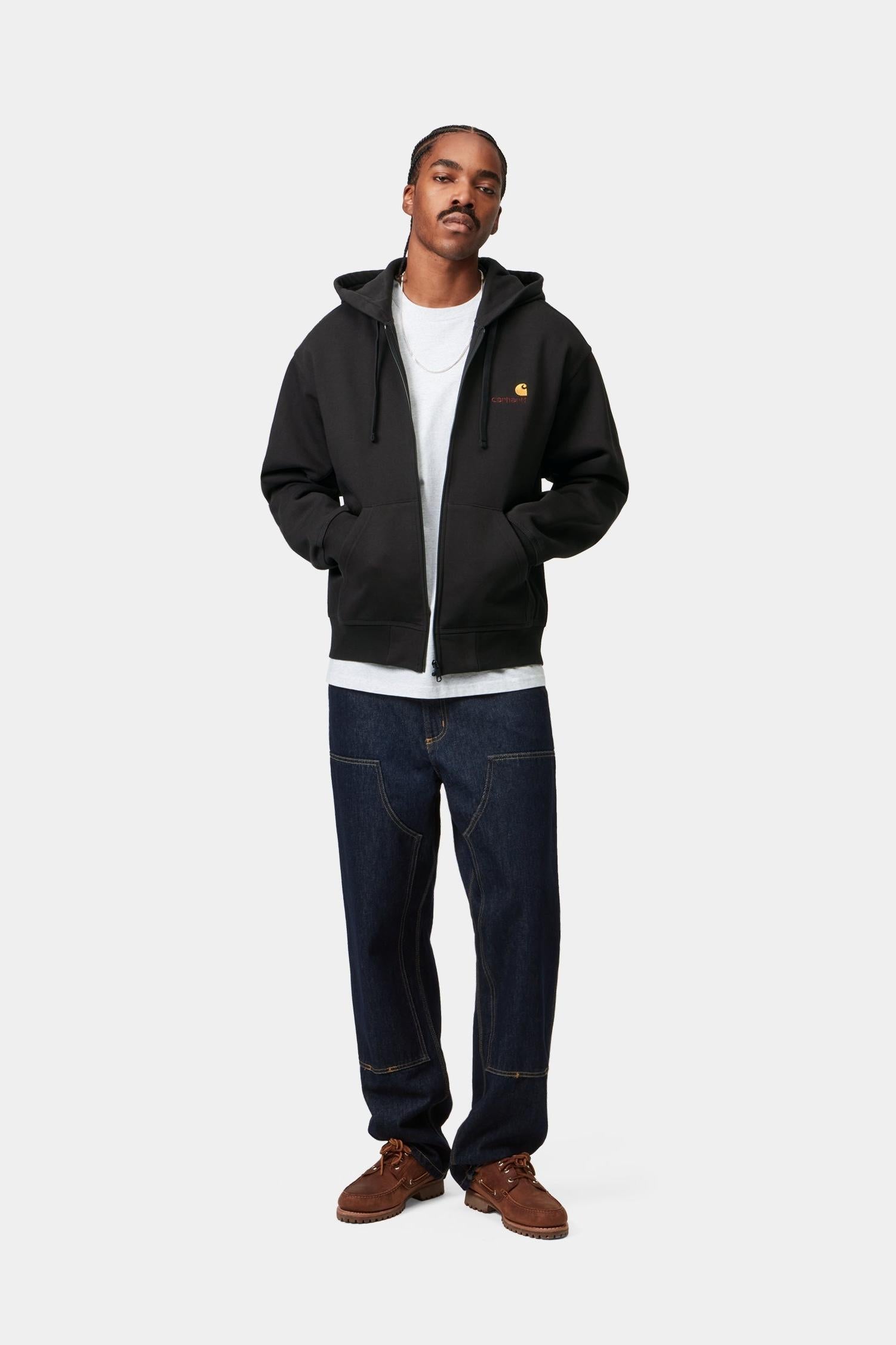 Hooded American Script Jacket Black