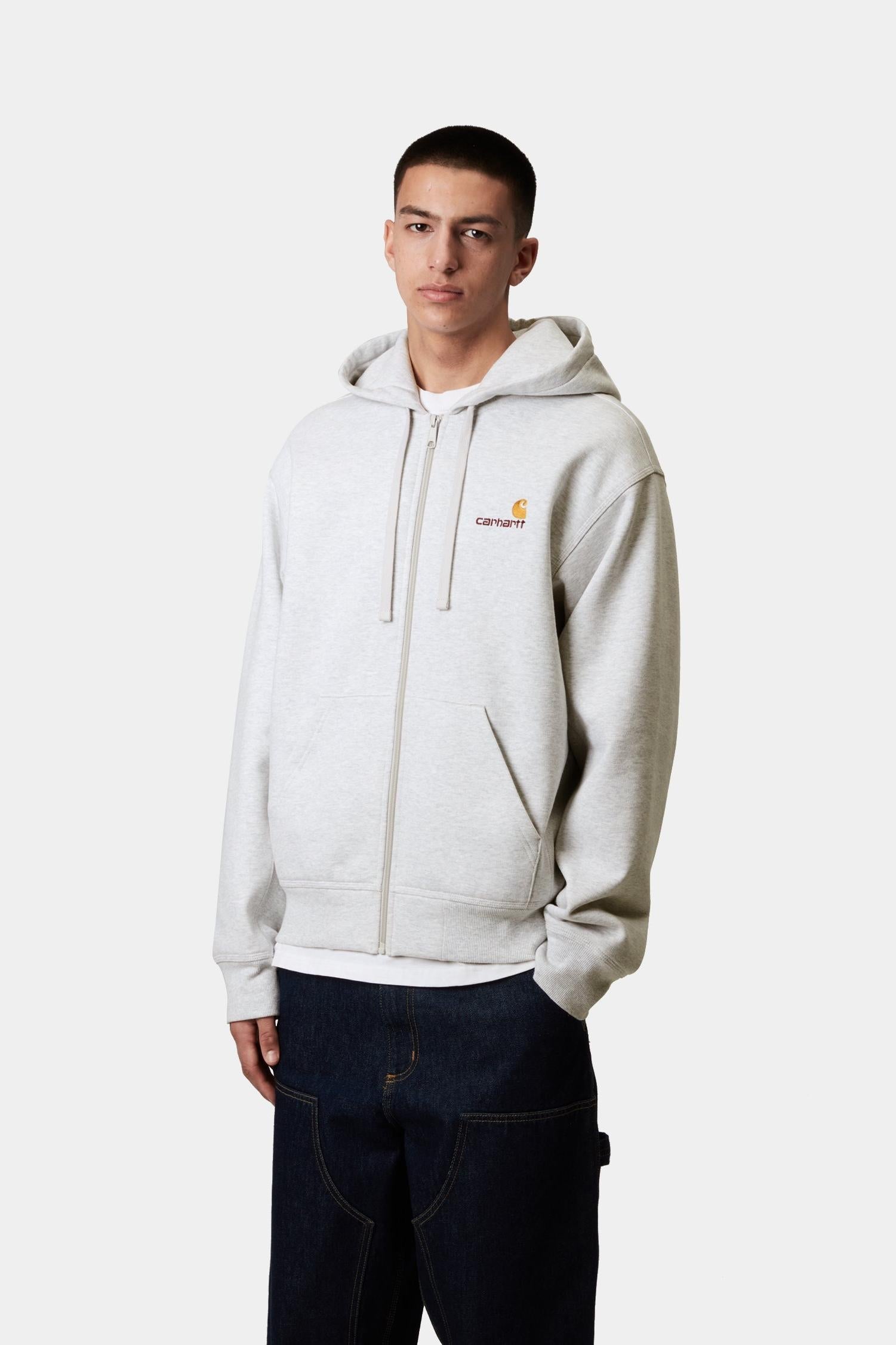 Hooded American Script Jacket Ash Heather