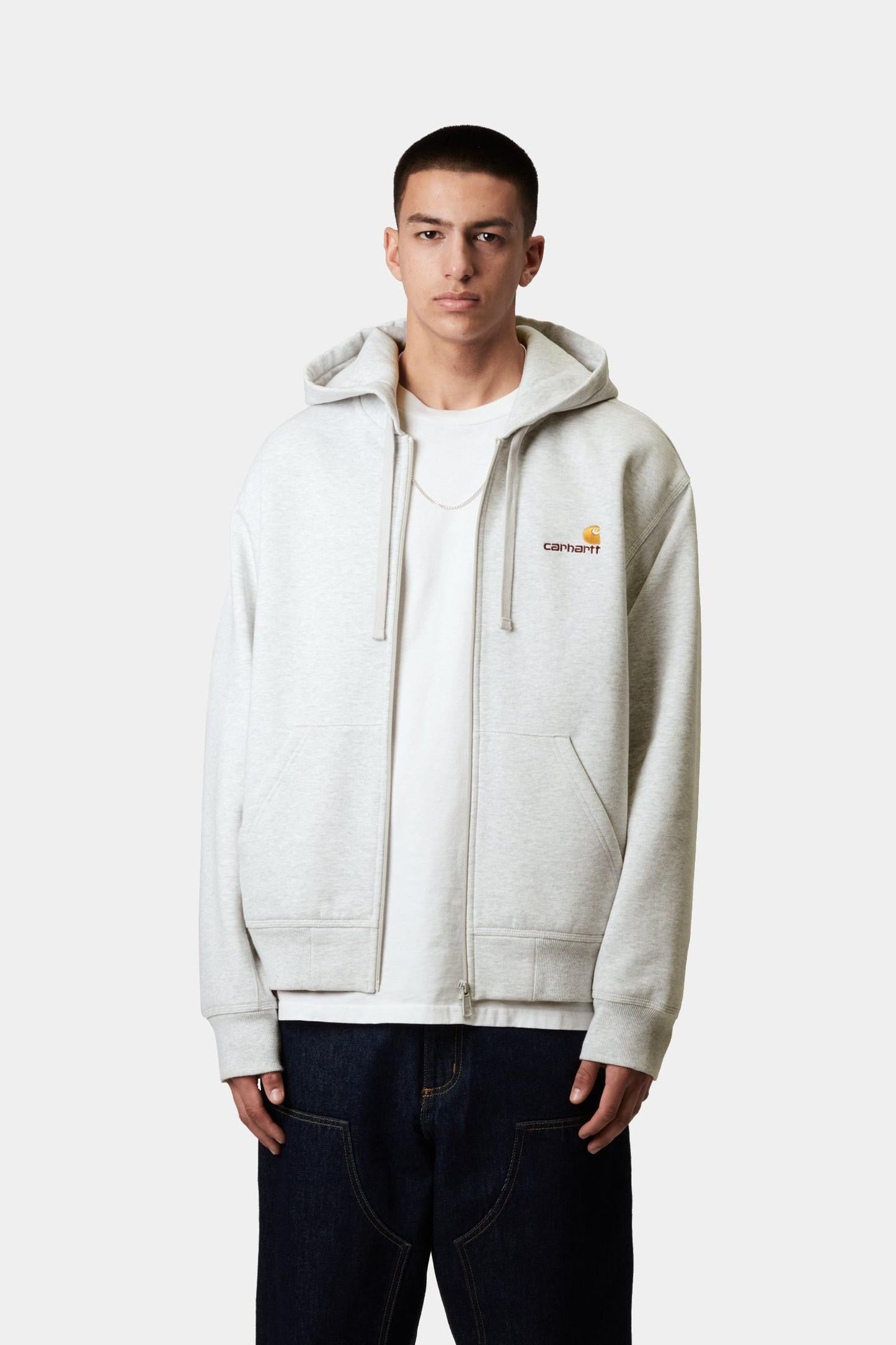 Hooded American Script Jacket Ash Heather