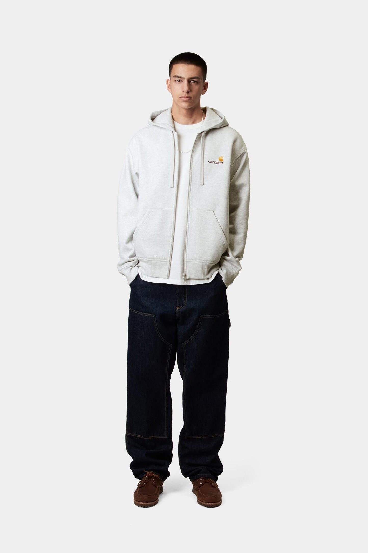 Hooded American Script Jacket Ash Heather