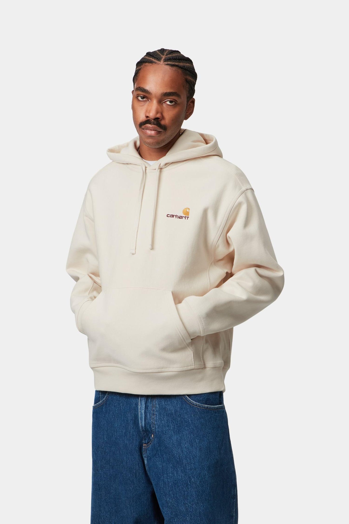 Hooded American Script Sweatshirt Natural