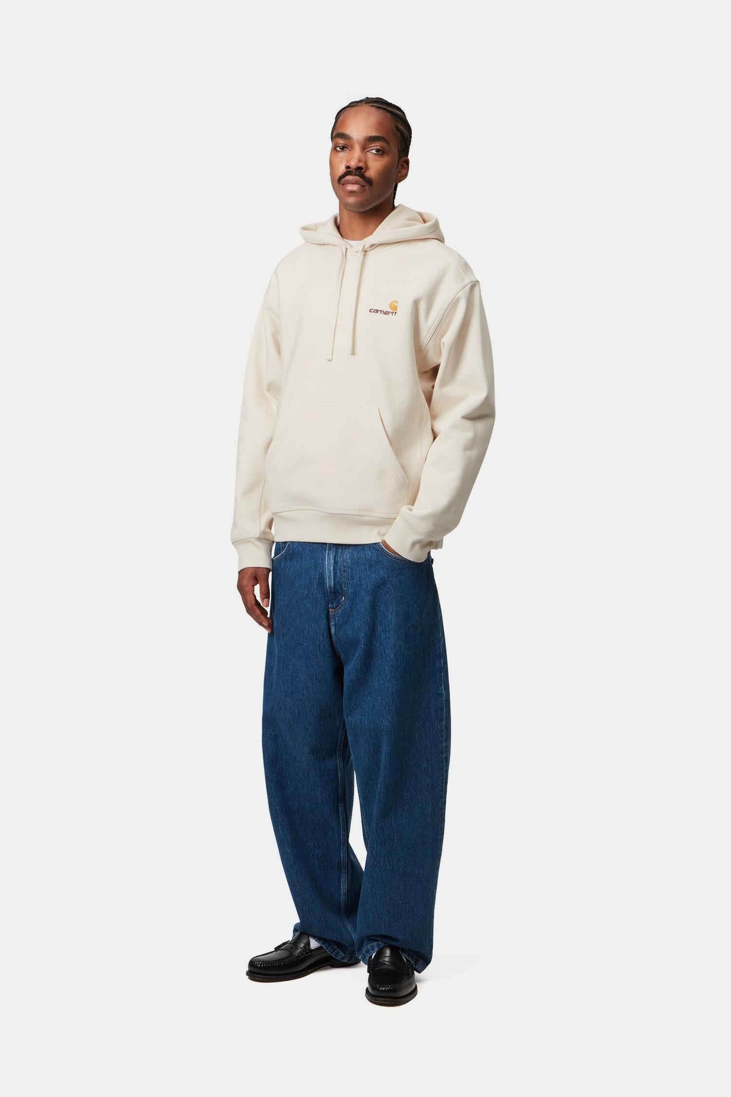 Hooded American Script Sweatshirt Natural