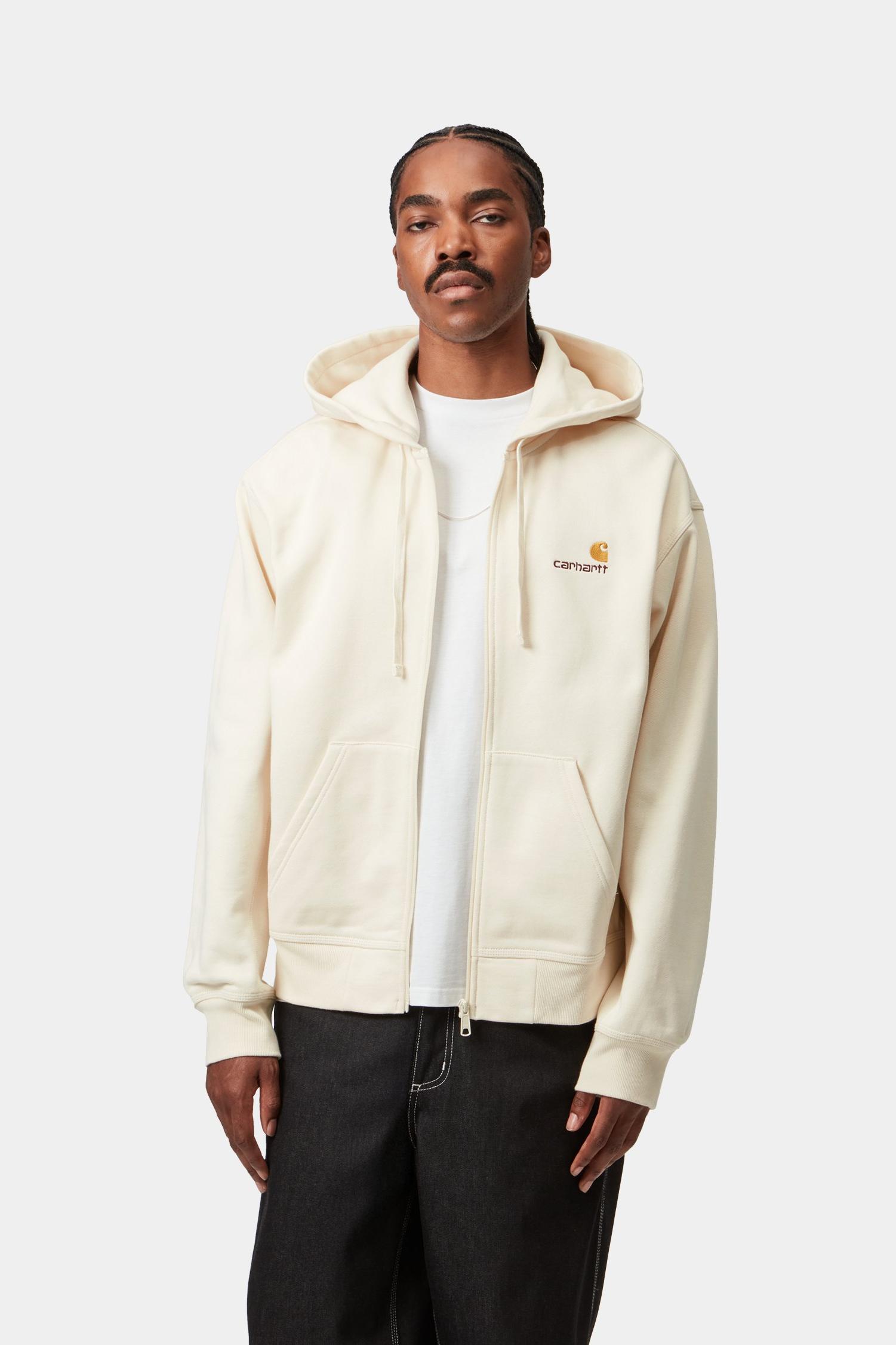 Hooded American Script Jacket Natural