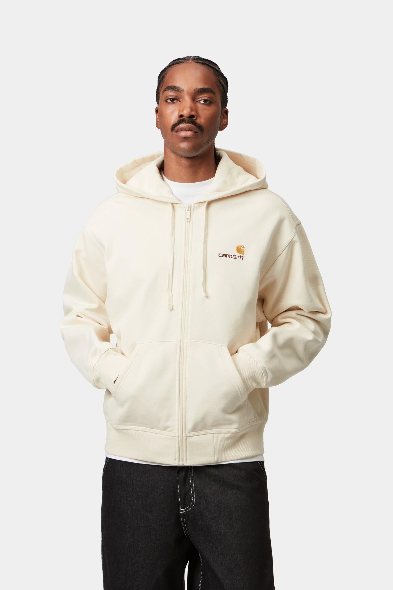 Hooded American Script Jacket Natural