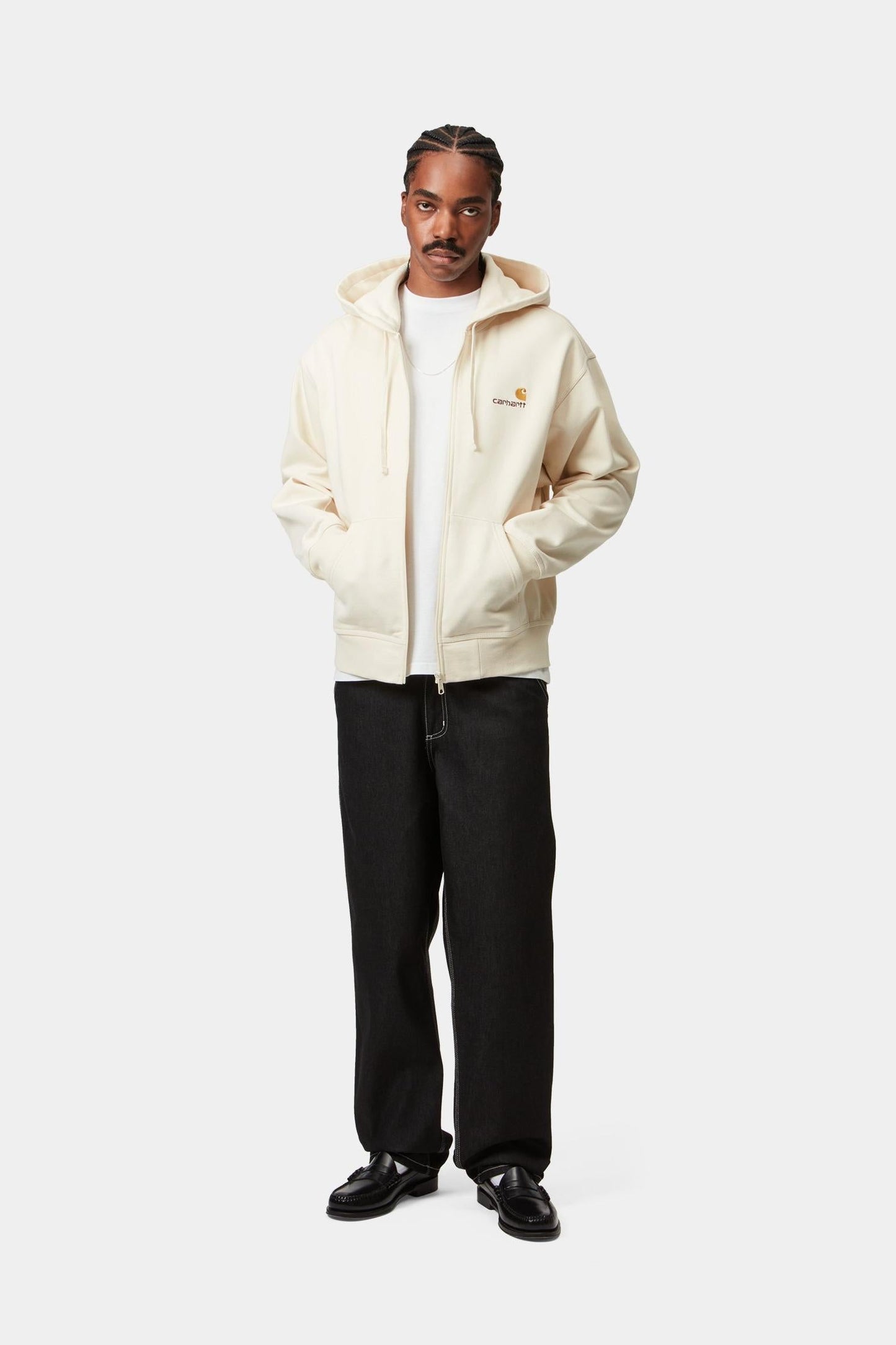 Hooded American Script Jacket Natural