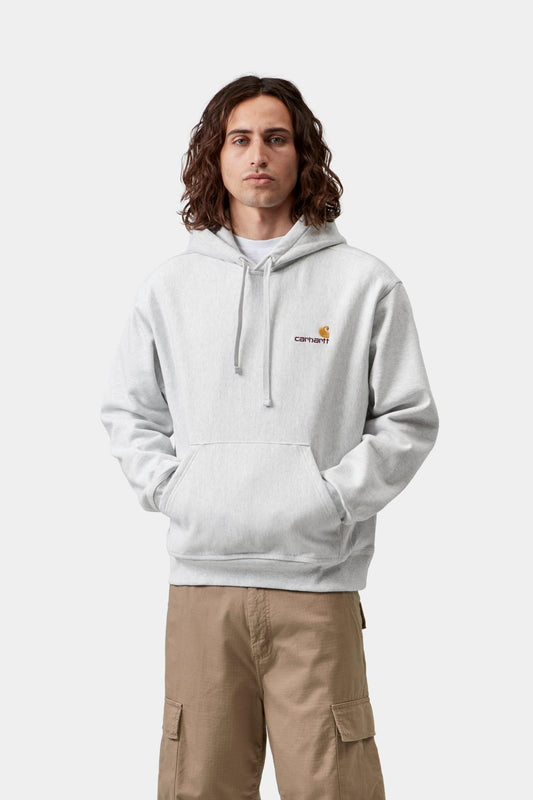 Hooded American Script Sweatshirt Ash Heather