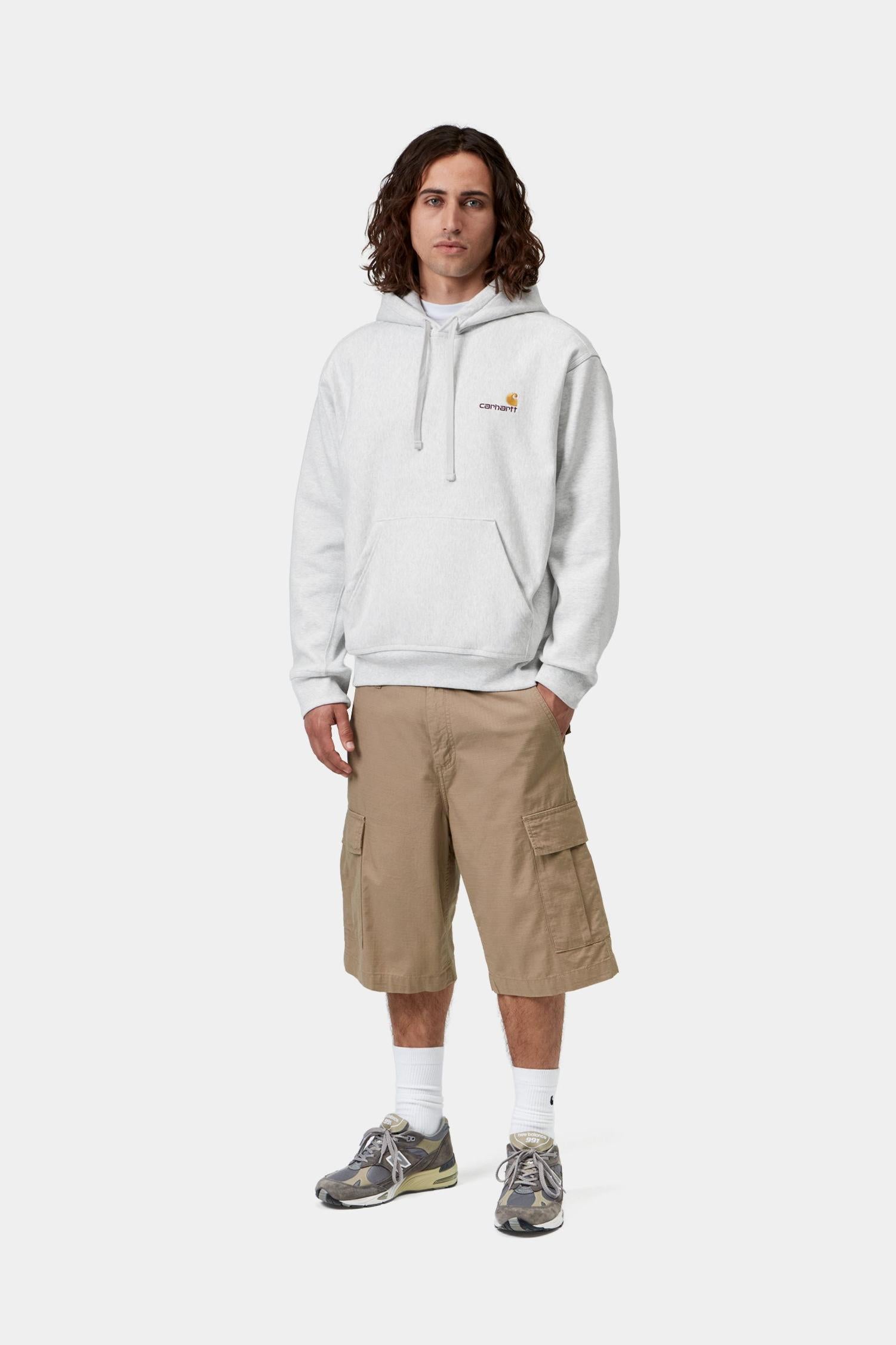 Hooded American Script Sweatshirt Ash Heather