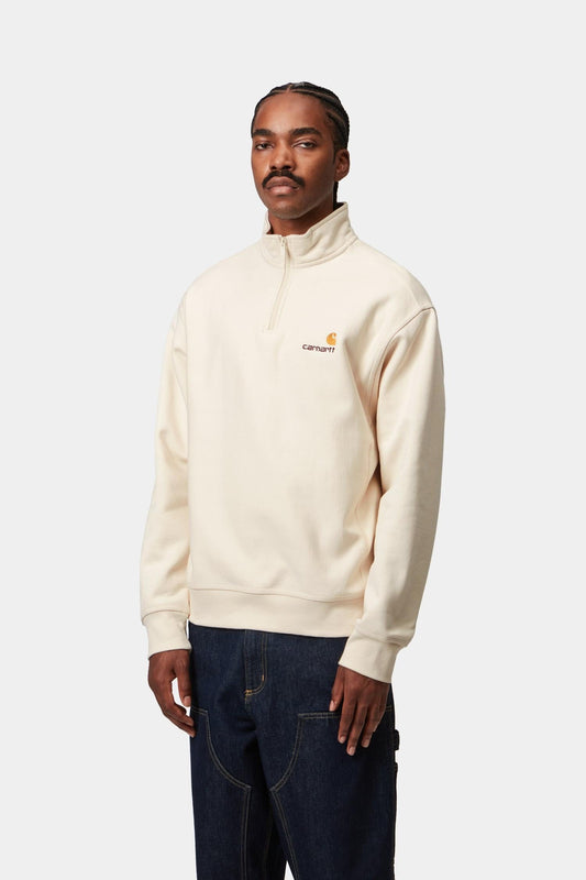 Half Zip American Script Sweatshirt Natural