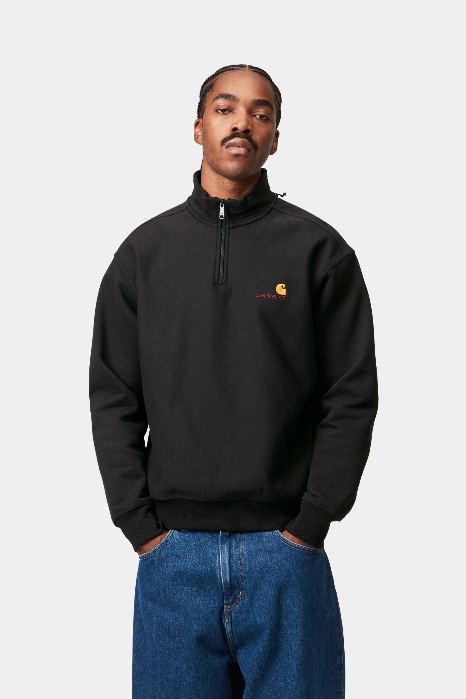 Half Zip American Script Sweatshirt Black