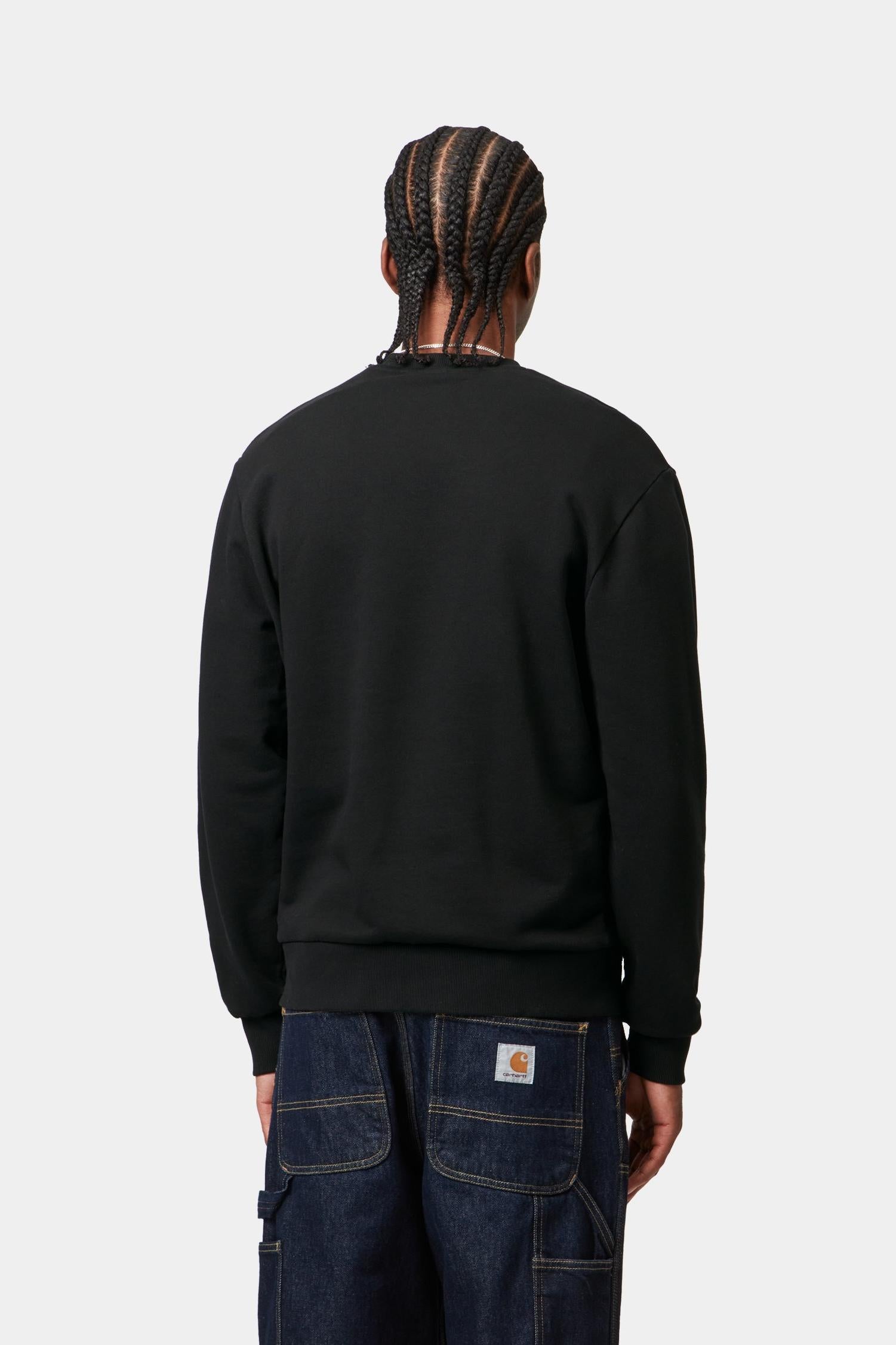 Script Embroidery Sweatshirt Black / White