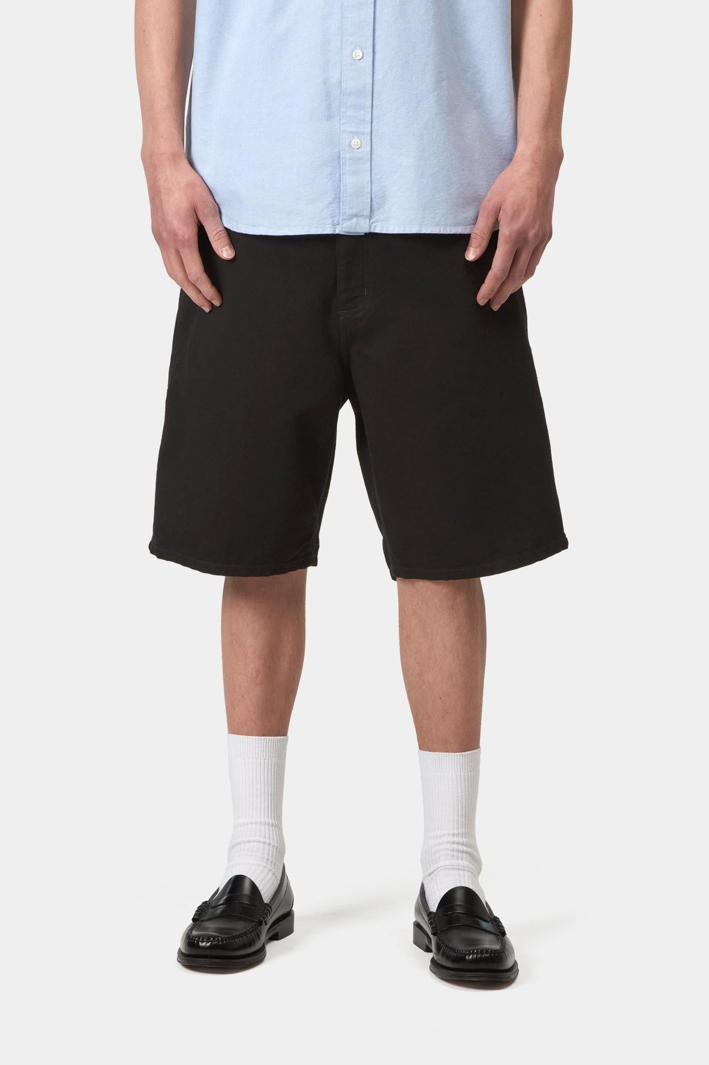 Single Knee Short Black (Rinsed)