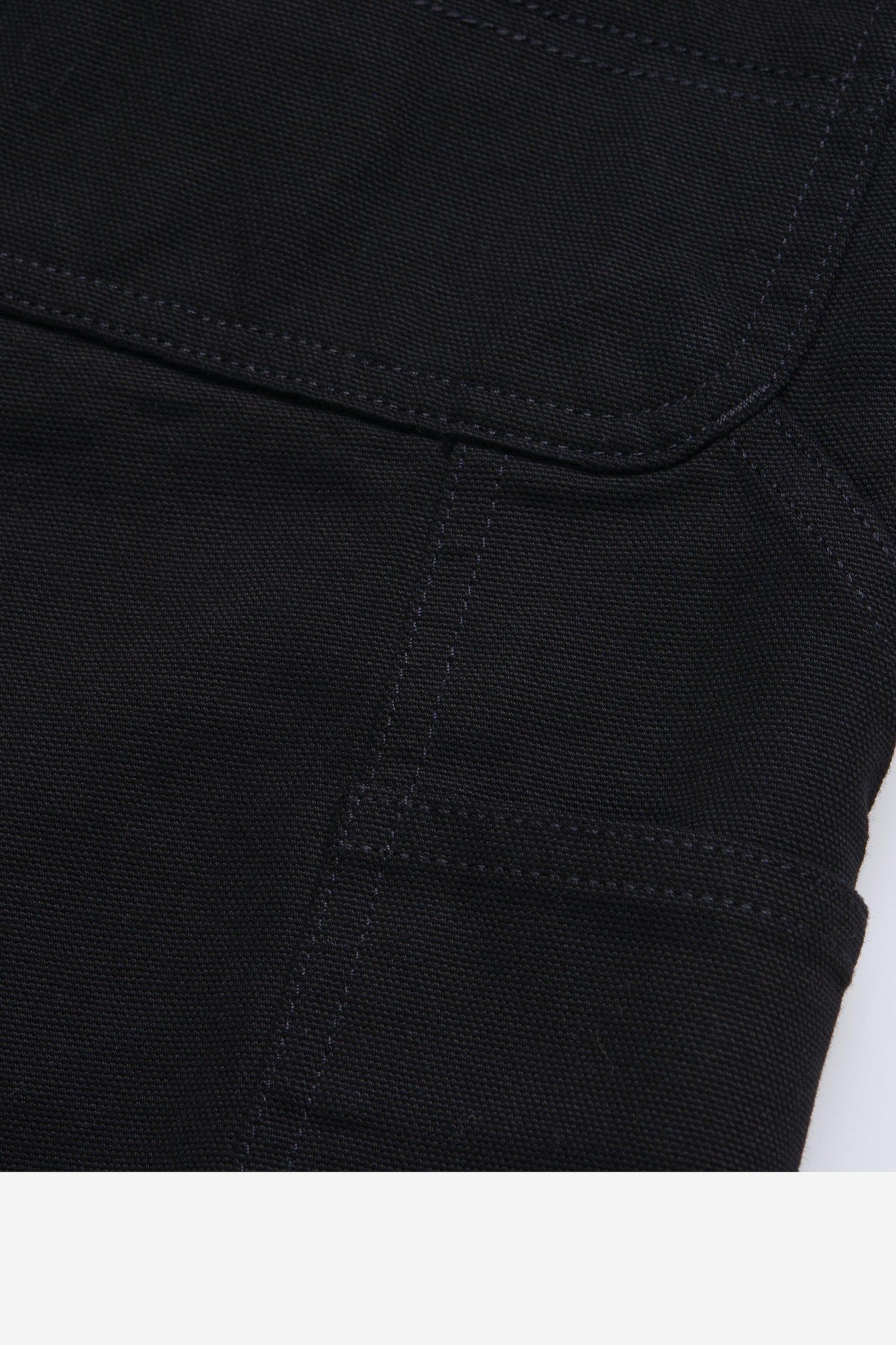 Single Knee Short Black (Rinsed)
