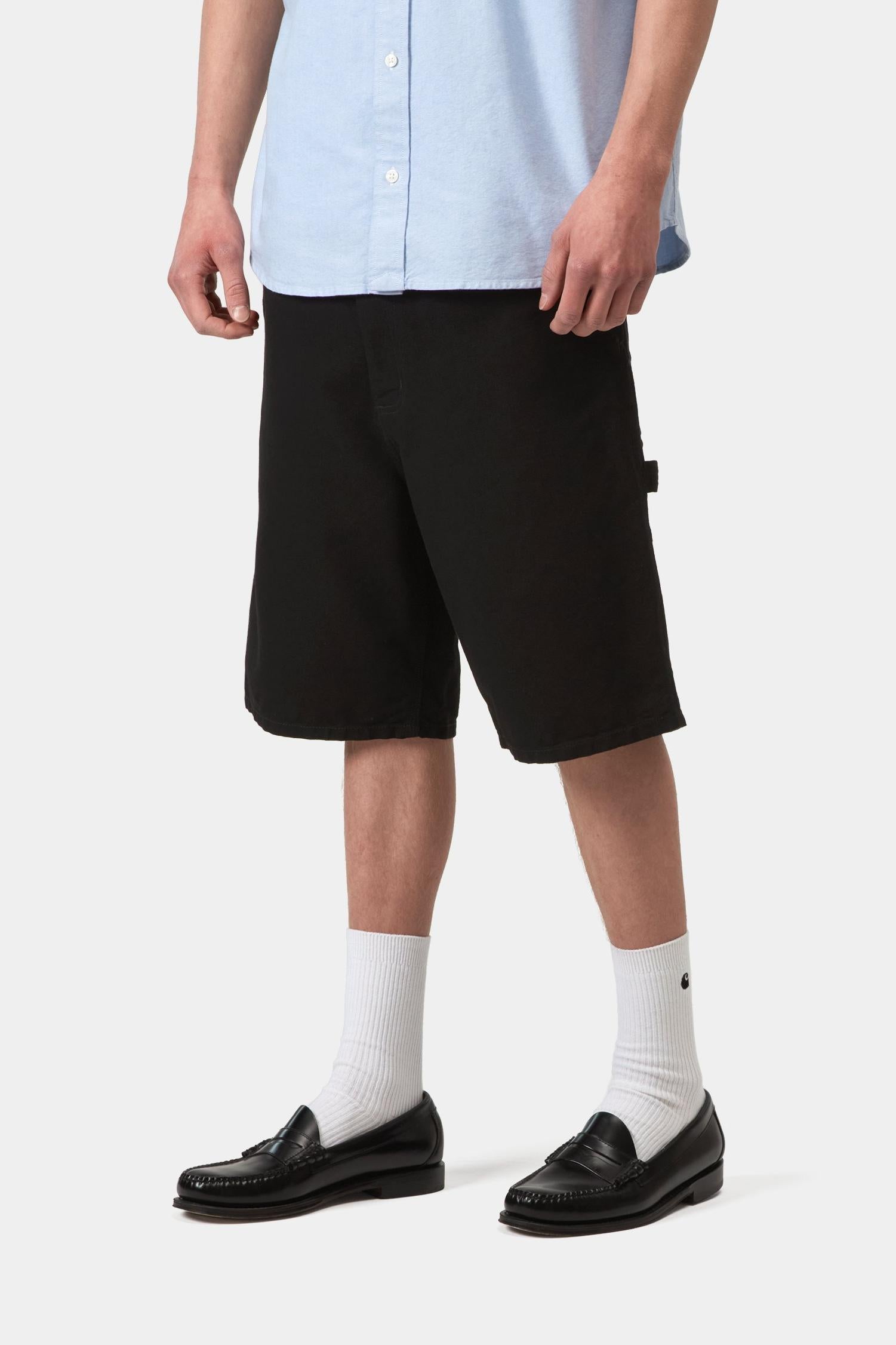 Single Knee Short Black (Rinsed)