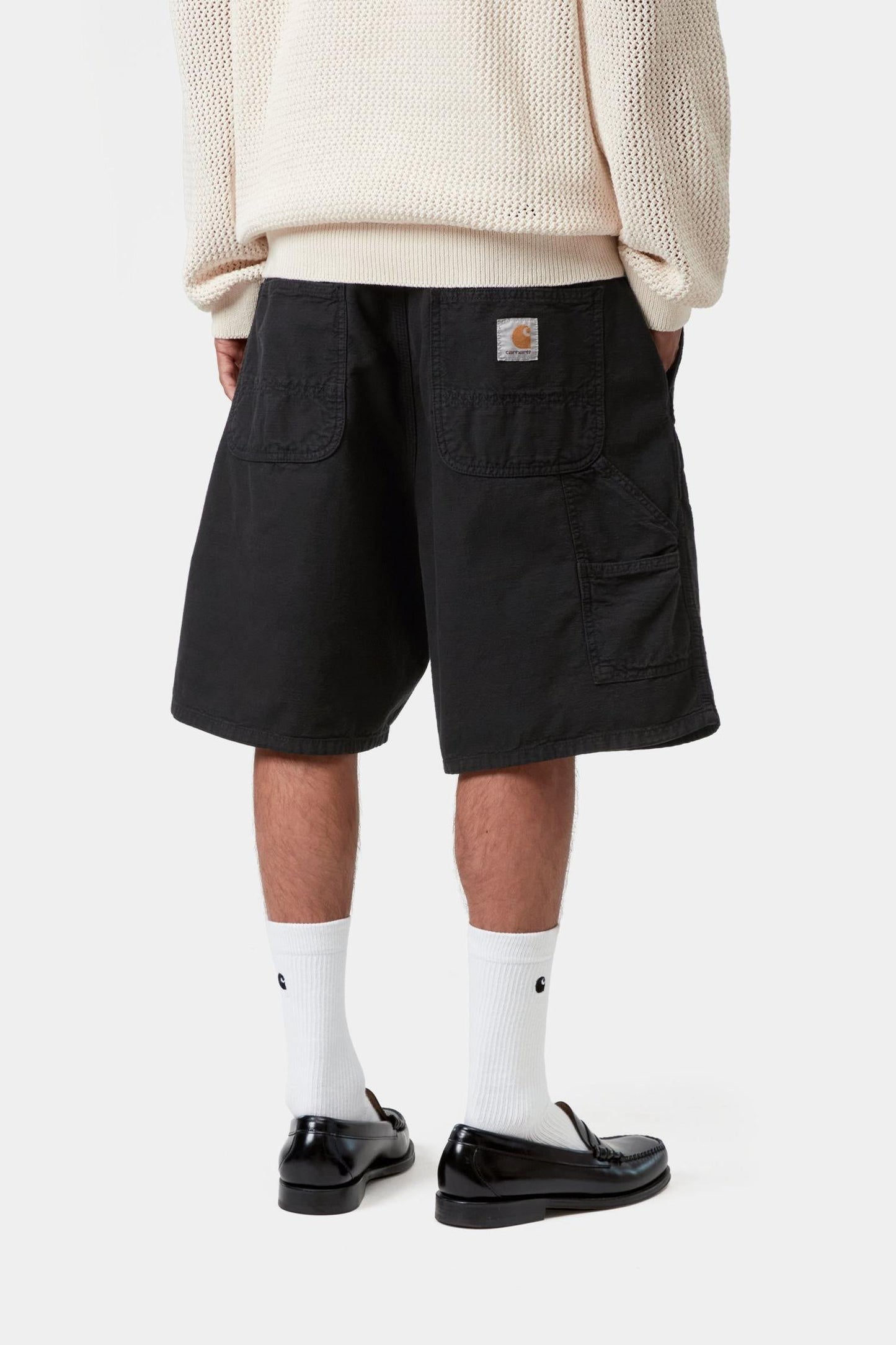 Walter Single Knee Short Black (Garment Dyed)