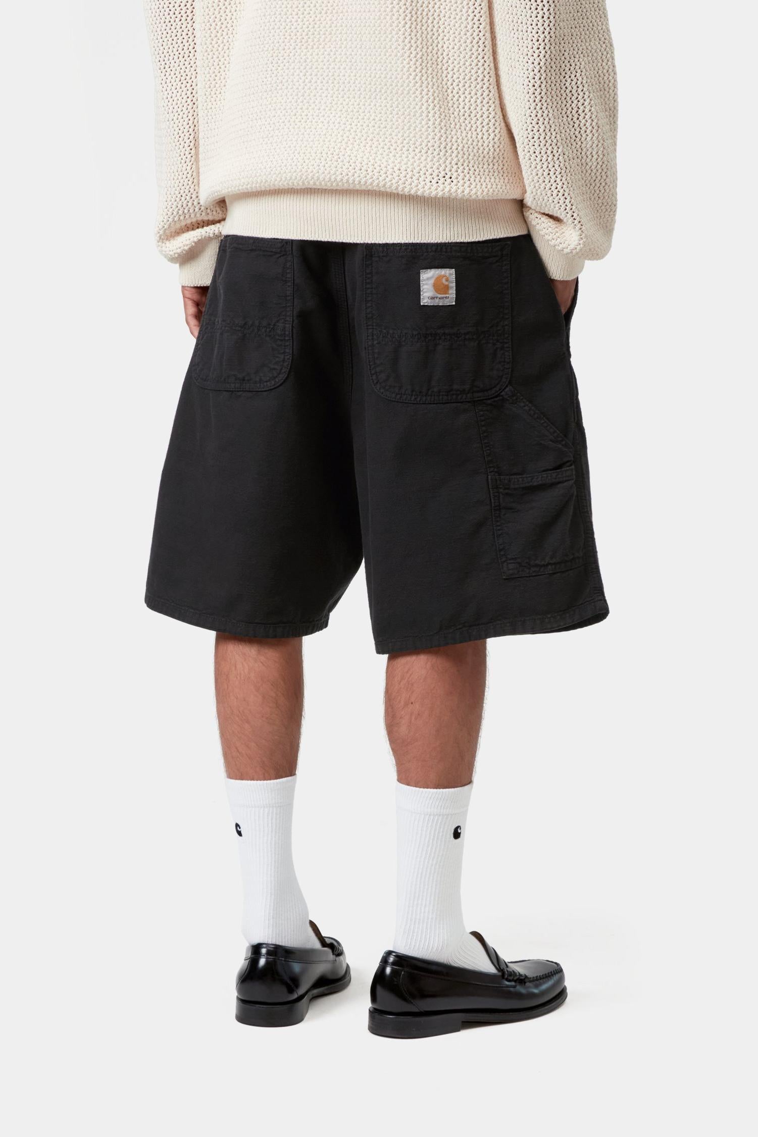 Walter Single Knee Short Black (Garment Dyed)
