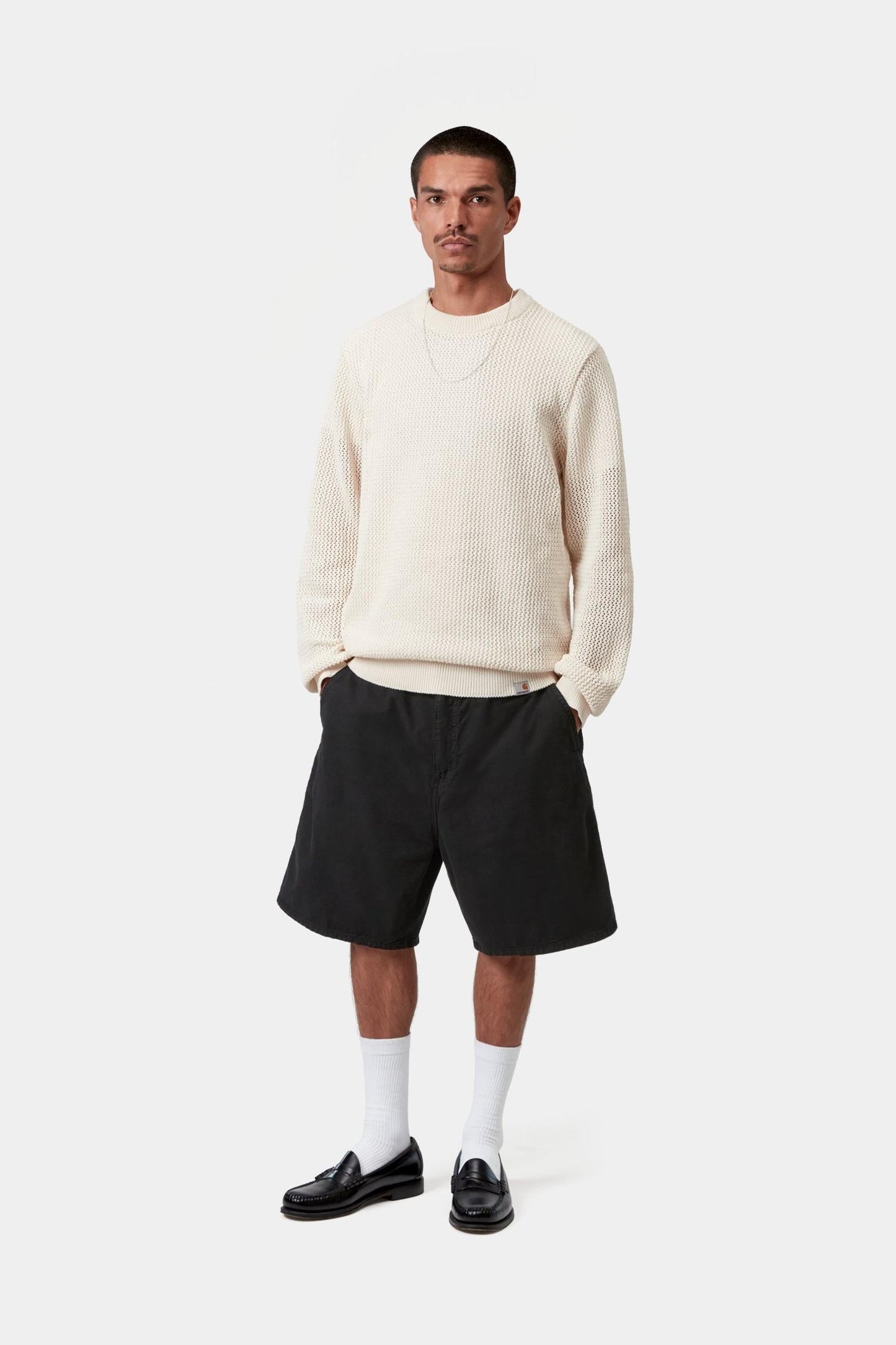 Walter Single Knee Short Black (Garment Dyed)