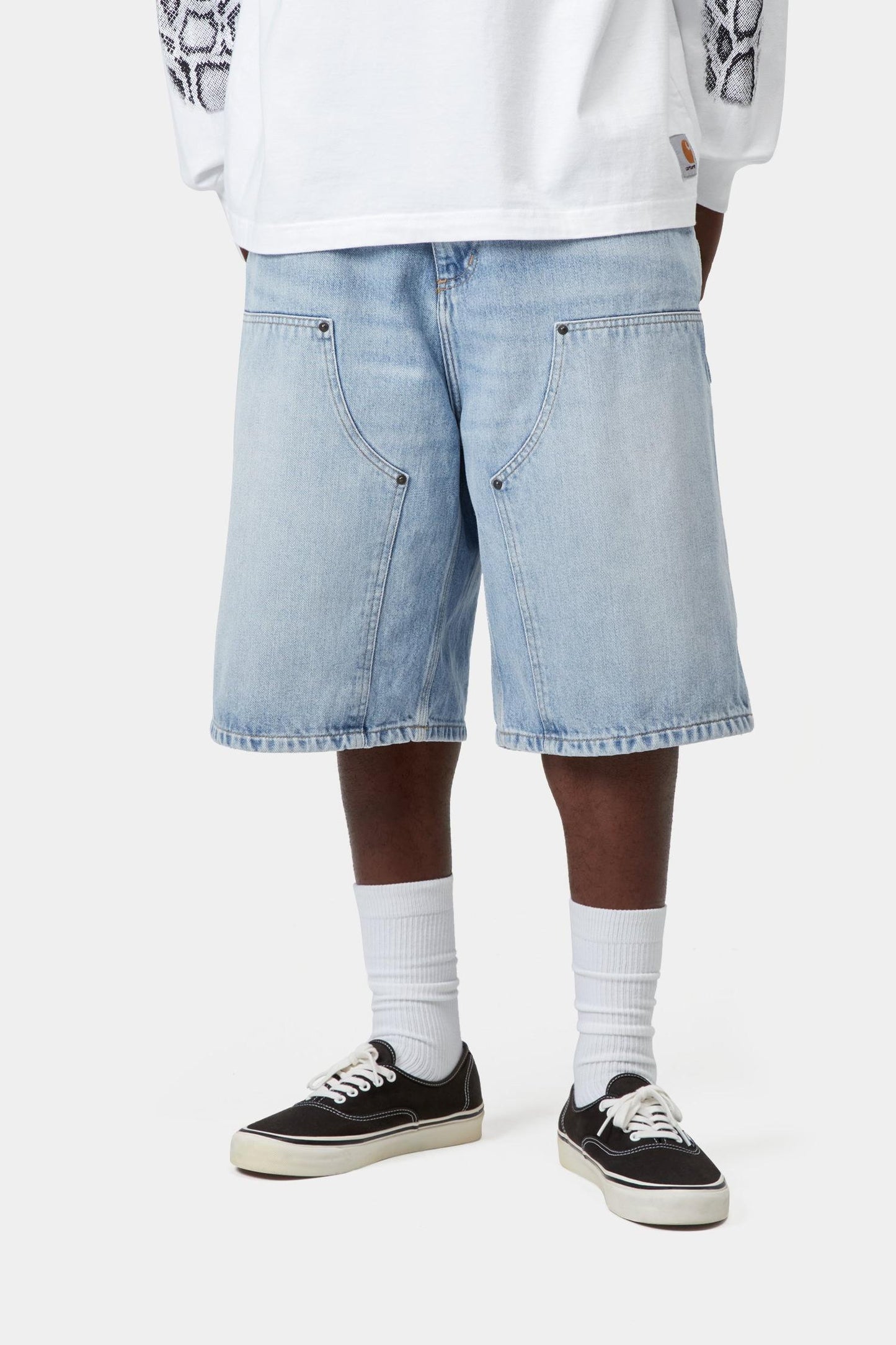 OG Double Knee Short Blue (Heavy Worn Bleached)