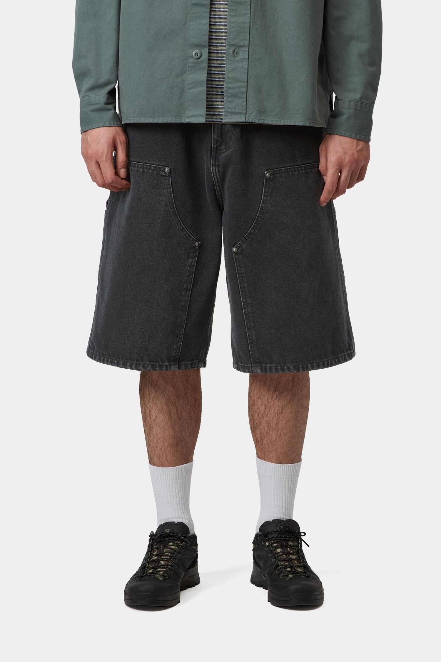 OG Double Knee Short Black (Stone Washed)