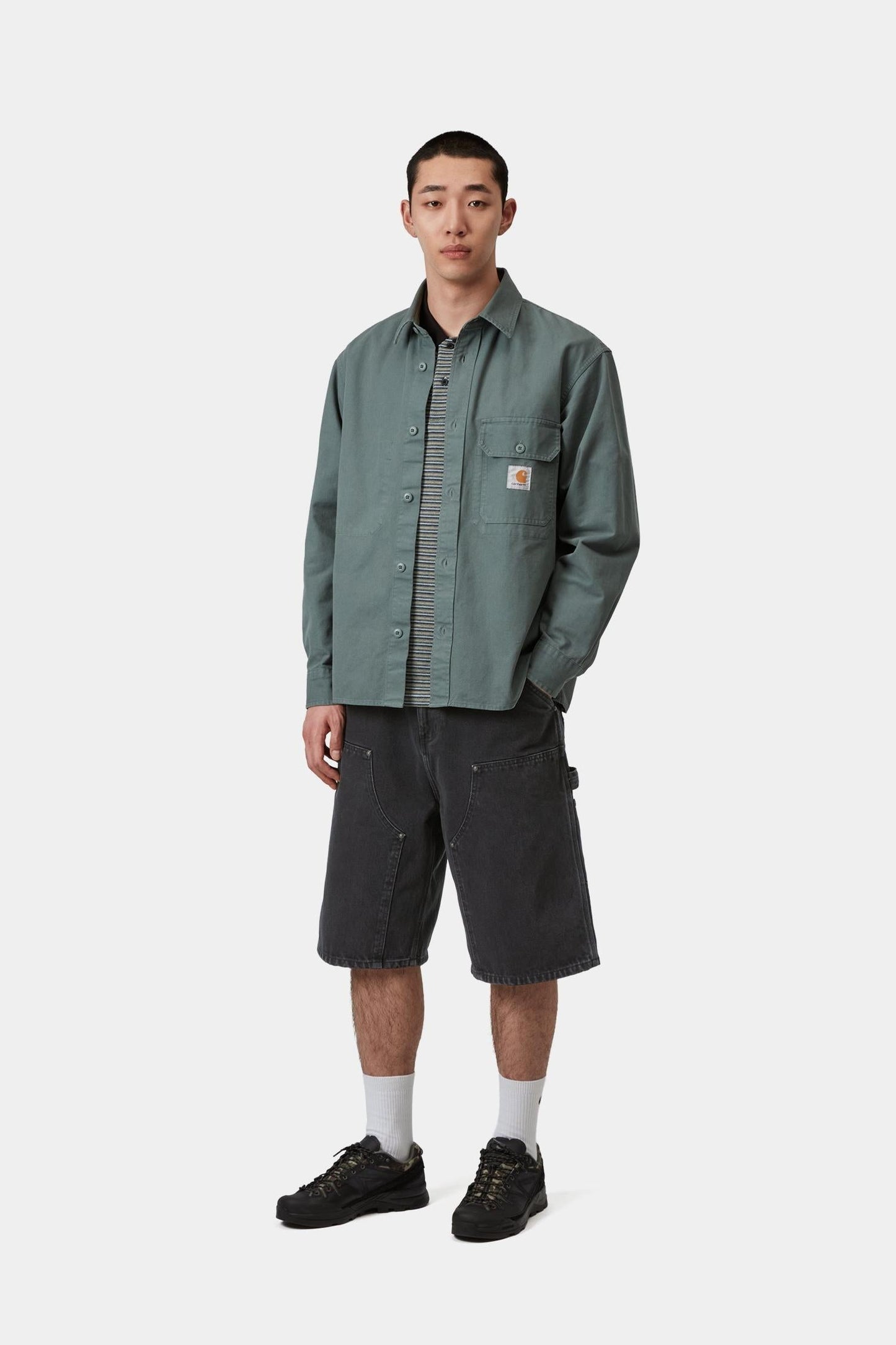 OG Double Knee Short Black (Stone Washed)