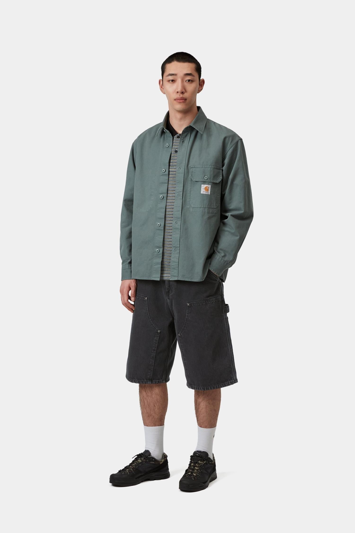 OG Double Knee Short Black (Stone Washed)
