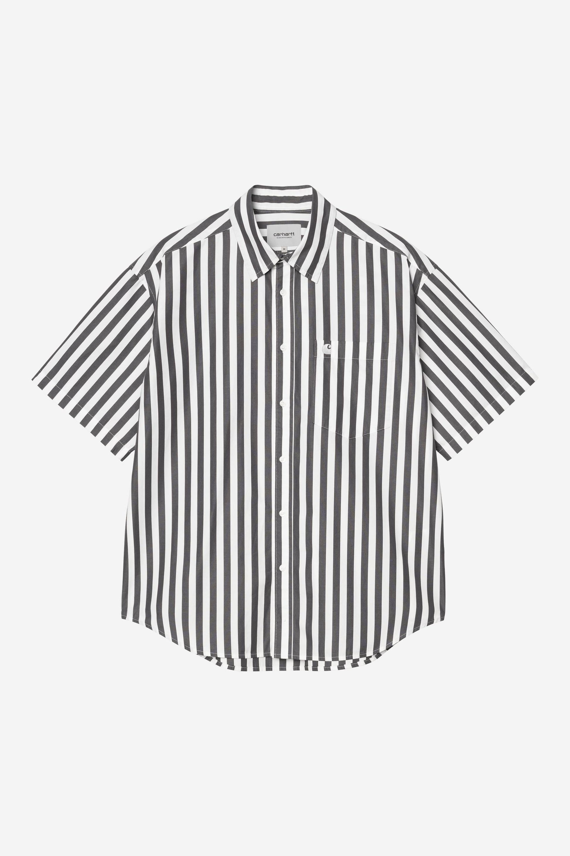 Short Sleeve Royce Stripe Shirt Graphite / White