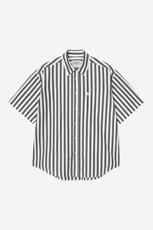 Short Sleeve Royce Stripe Shirt Graphite / White