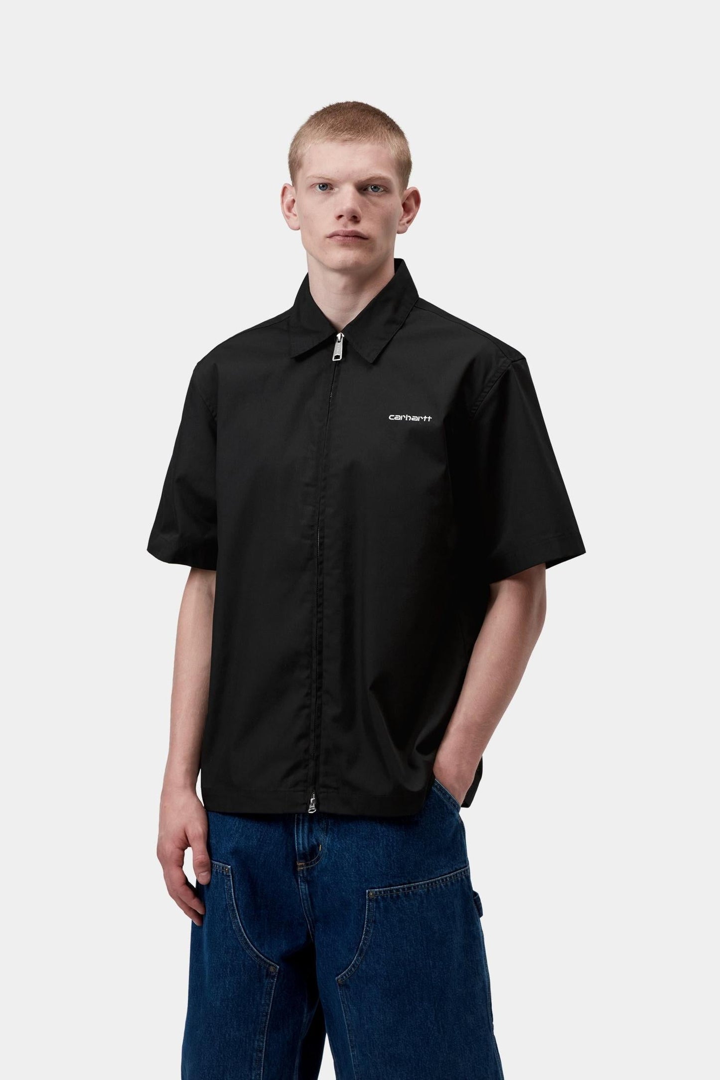 Short Sleeve Postal Zip Shirt Black / Wax