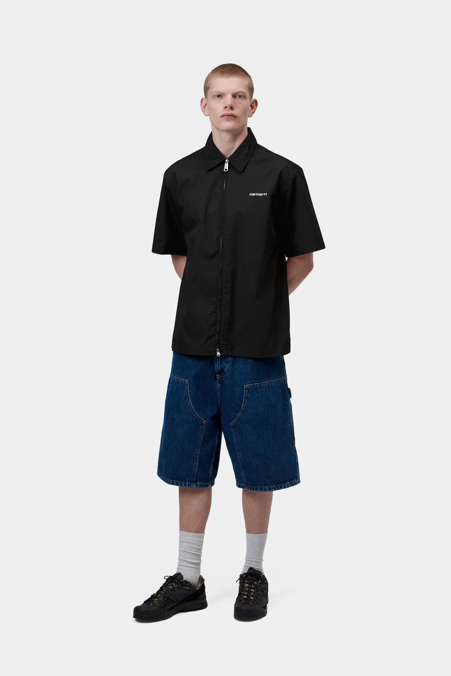 Short Sleeve Postal Zip Shirt Black / Wax