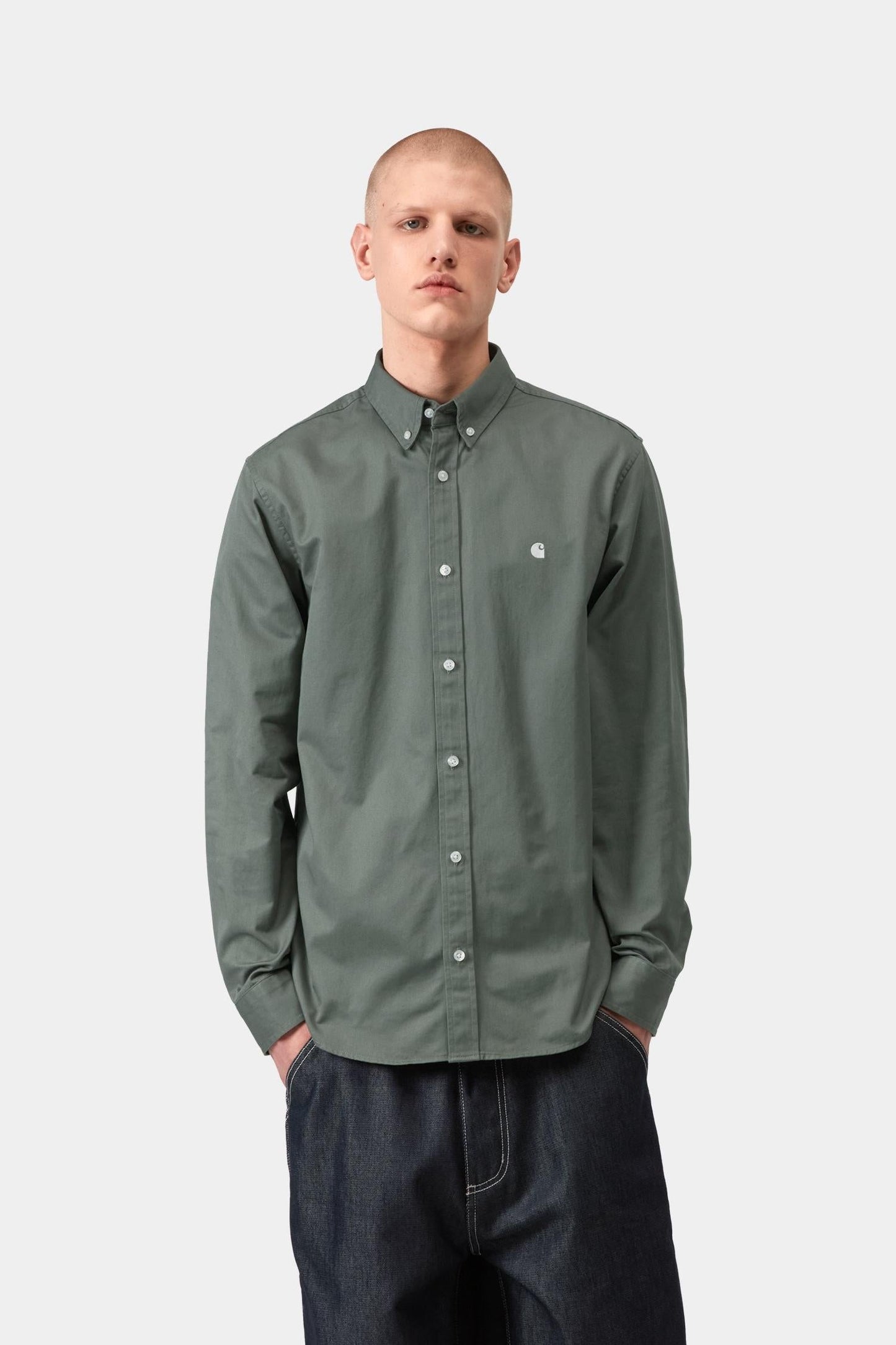 Madison Shirt Velvet Green / White