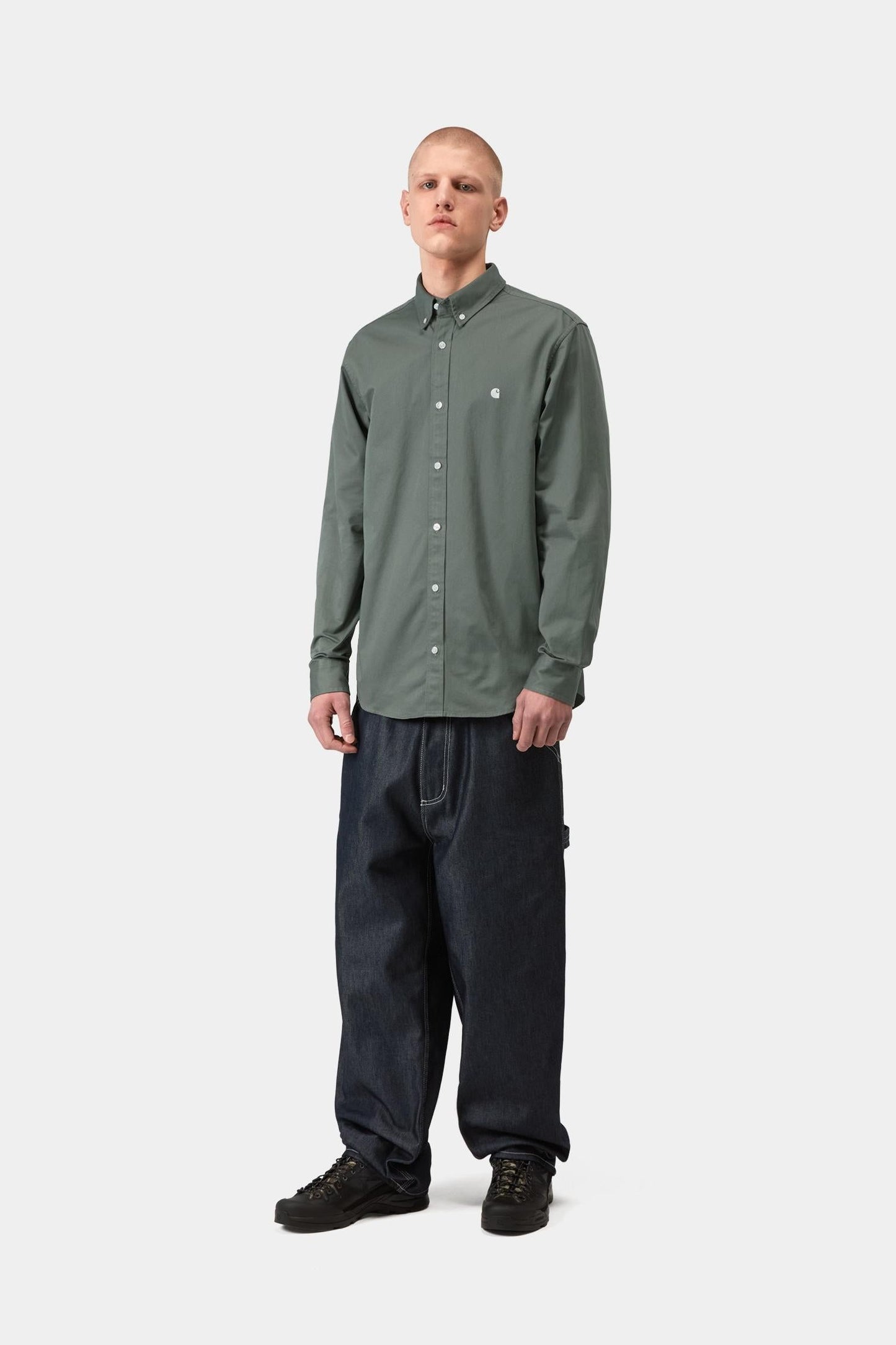 Madison Shirt Velvet Green / White