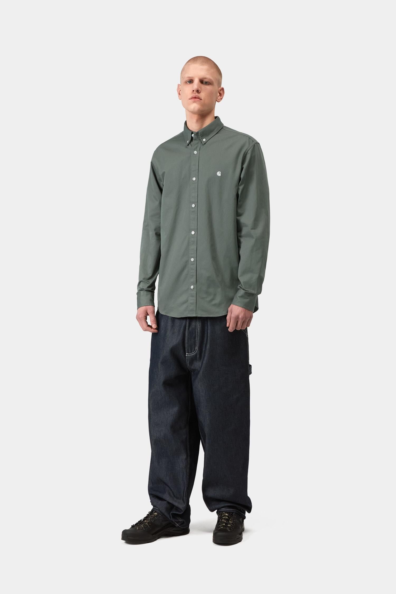 Madison Shirt Velvet Green / White