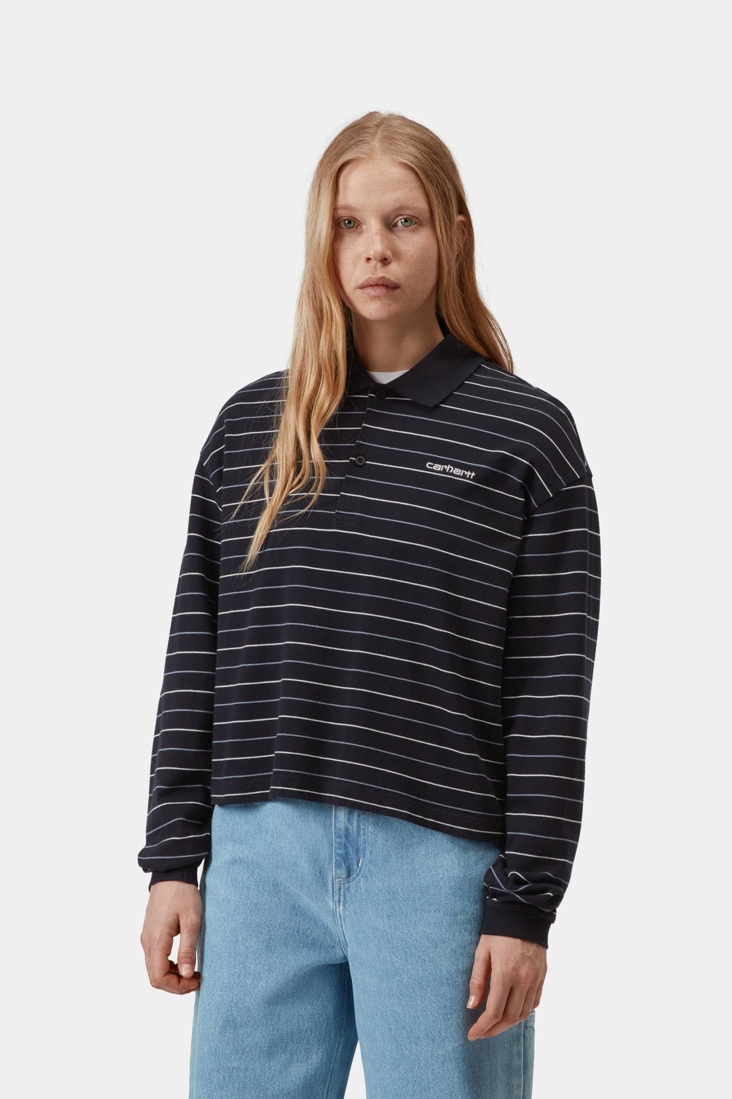 Mabel Stripe Polo Dark Navy