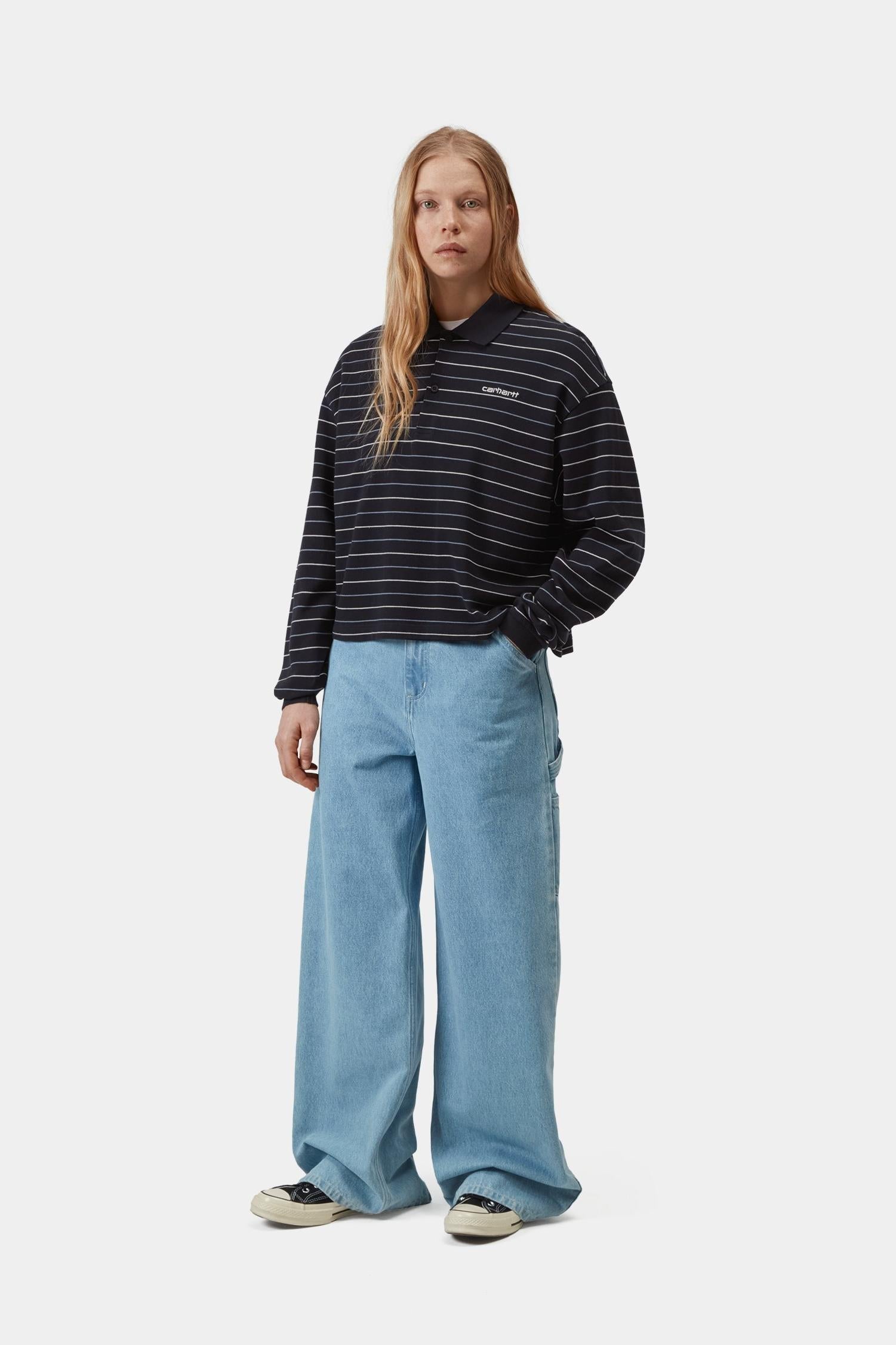 Mabel Stripe Polo Dark Navy